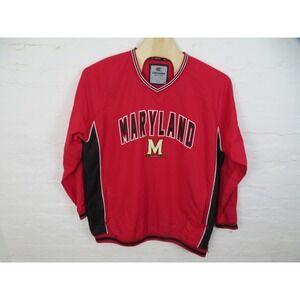Vtg Maryland Terrapins Jacket Mens 3XLT Red Colosseum NCAA Windbreaker Pullover